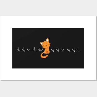 Cat Heartbeat Posters and Art